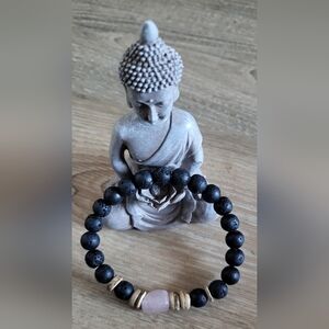 🌿 Lava Stone & Rose Quartz Diffuser Bracelet